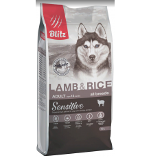 BLITZ  ADULT Lamb&Rice полнорац. сухой корм для взр. собак с ягнёнком 15кг