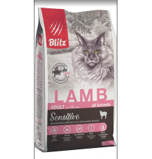 BLITZ ADULT CATS LAMB Sensitive сухой корм для взрослых  кошек с Ягненком 2 кг