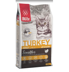 BLITZ ADULT CATS TURKEY Sensitive сухой корм для взрослых  кош. с Индейкой 2 кг