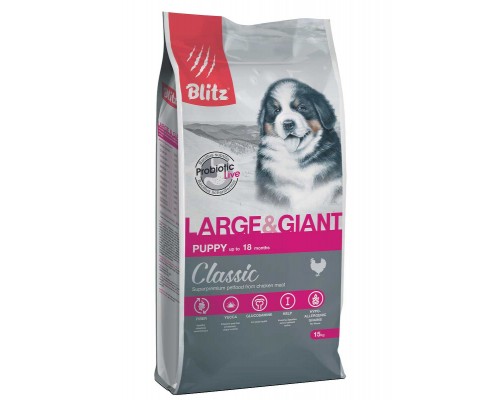 BLITZ PUPPY LARGE & GIANT корм для щенков крупн.пород 15 кг