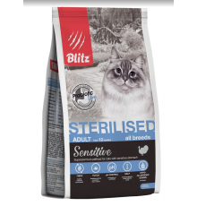 BLITZ STERILISED CATS TURKEY Sensitive для стерил. кошек с Индейкой 0,4 кг