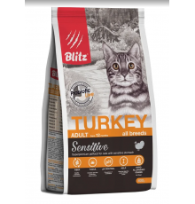 BLITZ ADULT CATS TURKEY Sensitive сухой корм для взрослых  кош. с Индейкой 0,4 кг