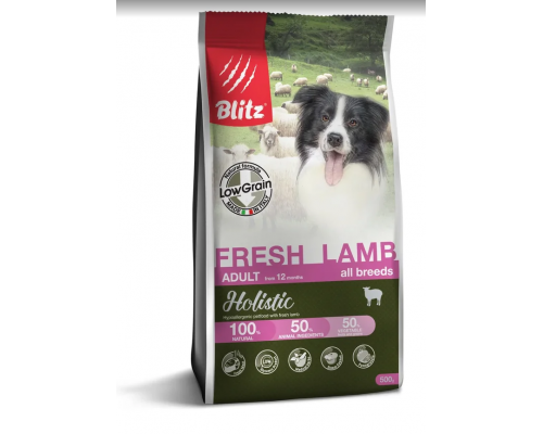 BLITZ ADULT FRESH LAMB низкозерновой корм для взр. собак Свежий Ягненок 0,5 кг