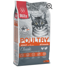 BLITZ ADULT CATS POULTRY сухой корм для взрослых  кошек с Домашней птицей 2кг