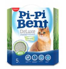 Наполнитель комк. Pi-Pi Bent Deluxe Fresh grass коробка 5кг, 1*4