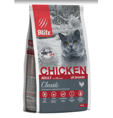 BLITZ ADULT CATS CHICKEN сухой корм для взрослых  кош. с Курицей 0,4 кг