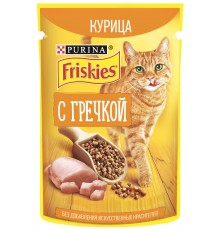 Фрискис корм для кошек Курица/гречка в подливе 75г
