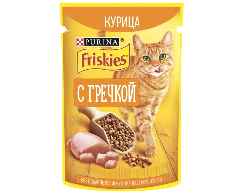 Фрискис корм для кошек Курица/гречка в подливе 75г
