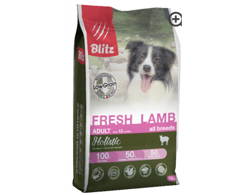 BLITZ ADULT FRESH LAMB низкозерновой корм для взр. собак Свежий Ягненок 1,5 кг