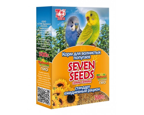 Seven Seeds Корм для волнистых попугаев стандарт 500г, 1*16